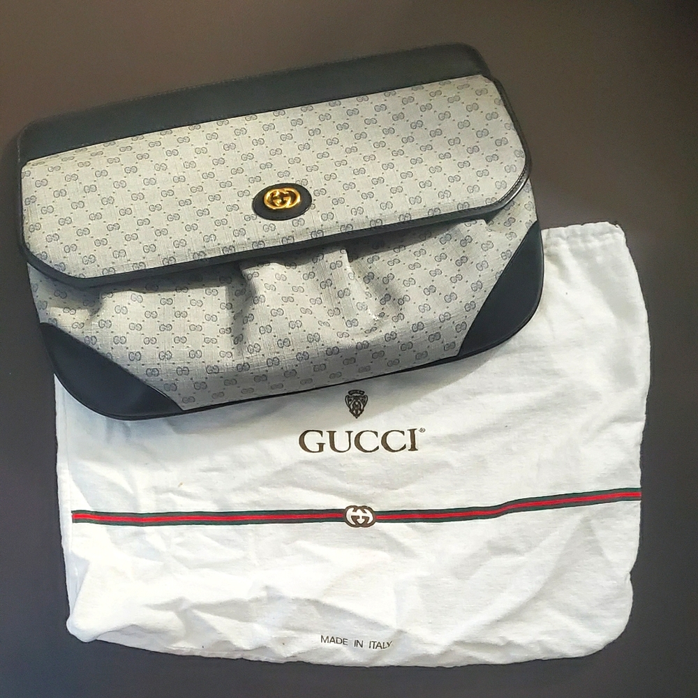 Vintage Navy Blue Gucci Clutch